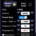 Ava FX Trader - Market order screen